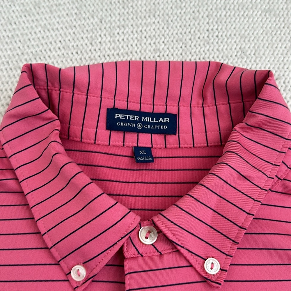 Peter Millar Crown Crafted Performance Shirt Red … - image 2